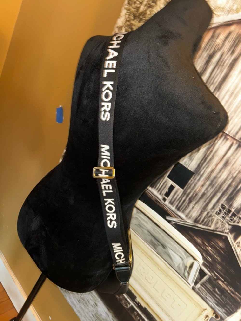 Michael Kors Black Dome Crossbody with Logo Webbing Strap - Picture 12 of 15